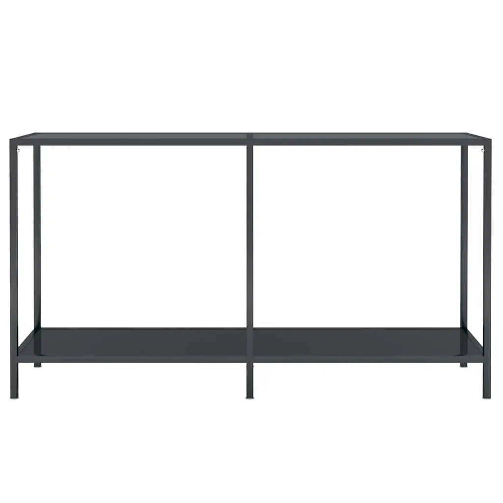 Black Console Table with Shelf for Living Rooms