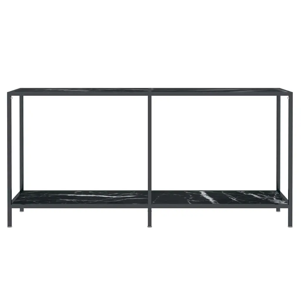 Console Table Black Tempered Glass Accent End Table Living Room Storage Shelf