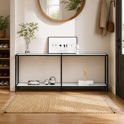 Elegant White Tempered Glass Console Table