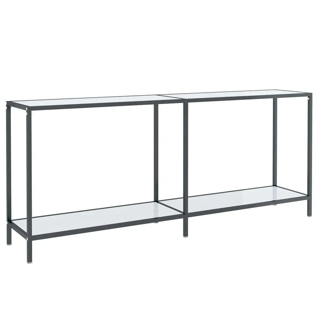 White Tempered Glass Console Table