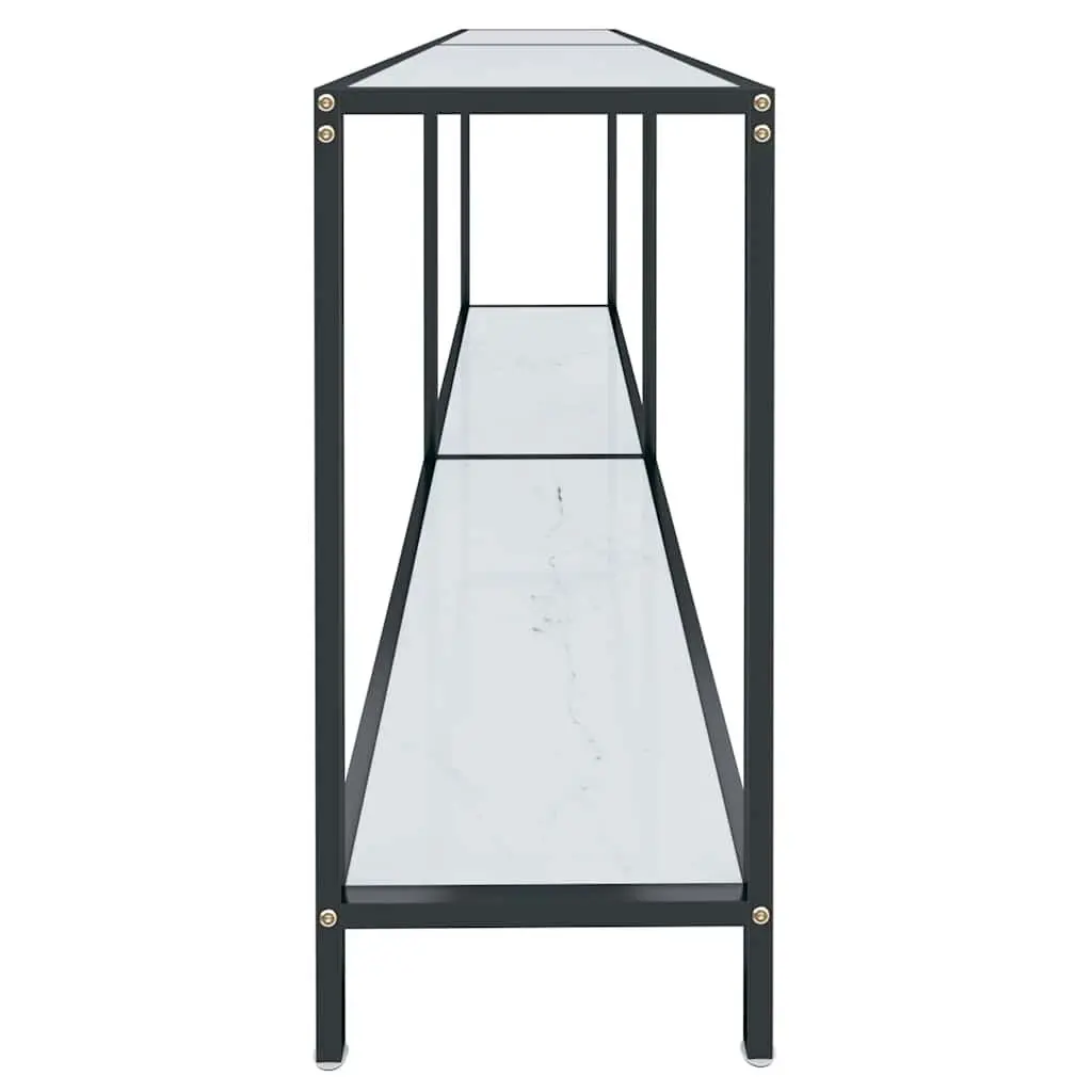 White Tempered Glass Console Table
