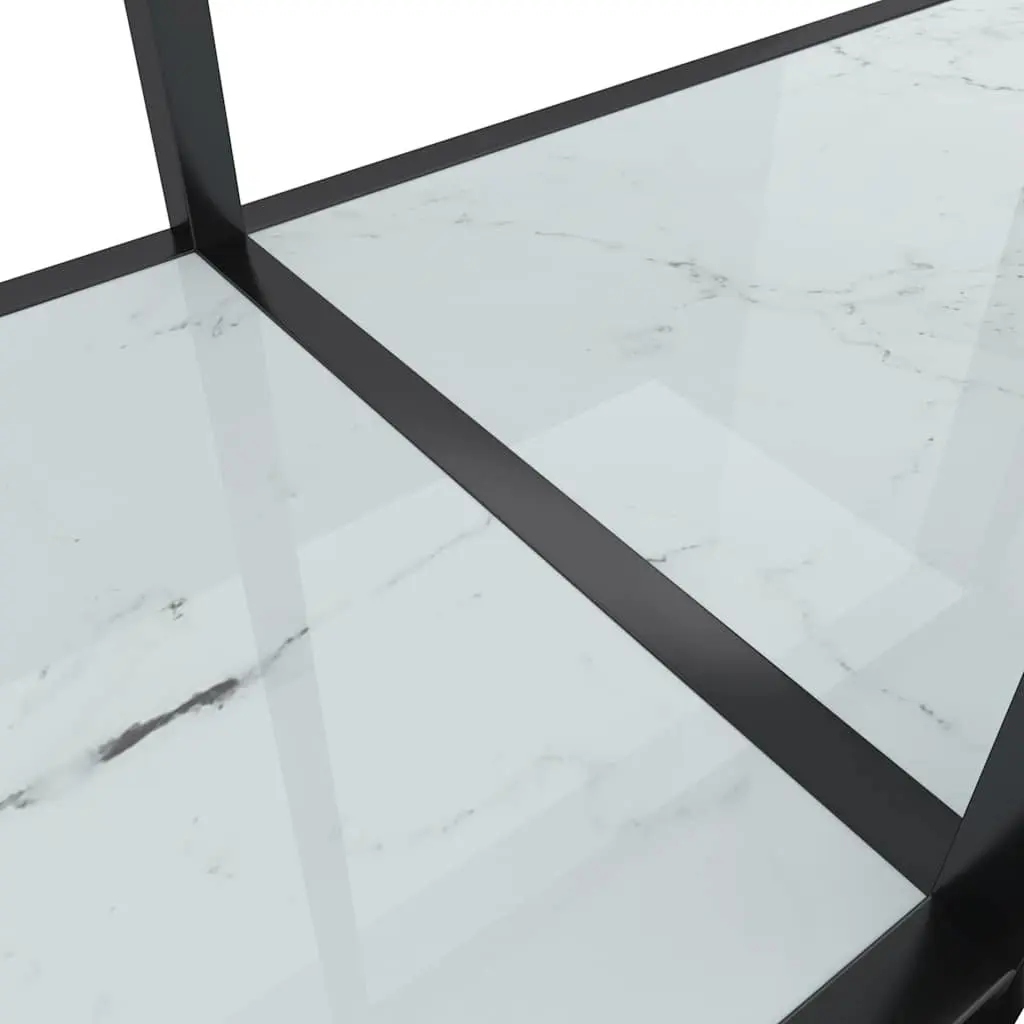 White Tempered Glass Console Table