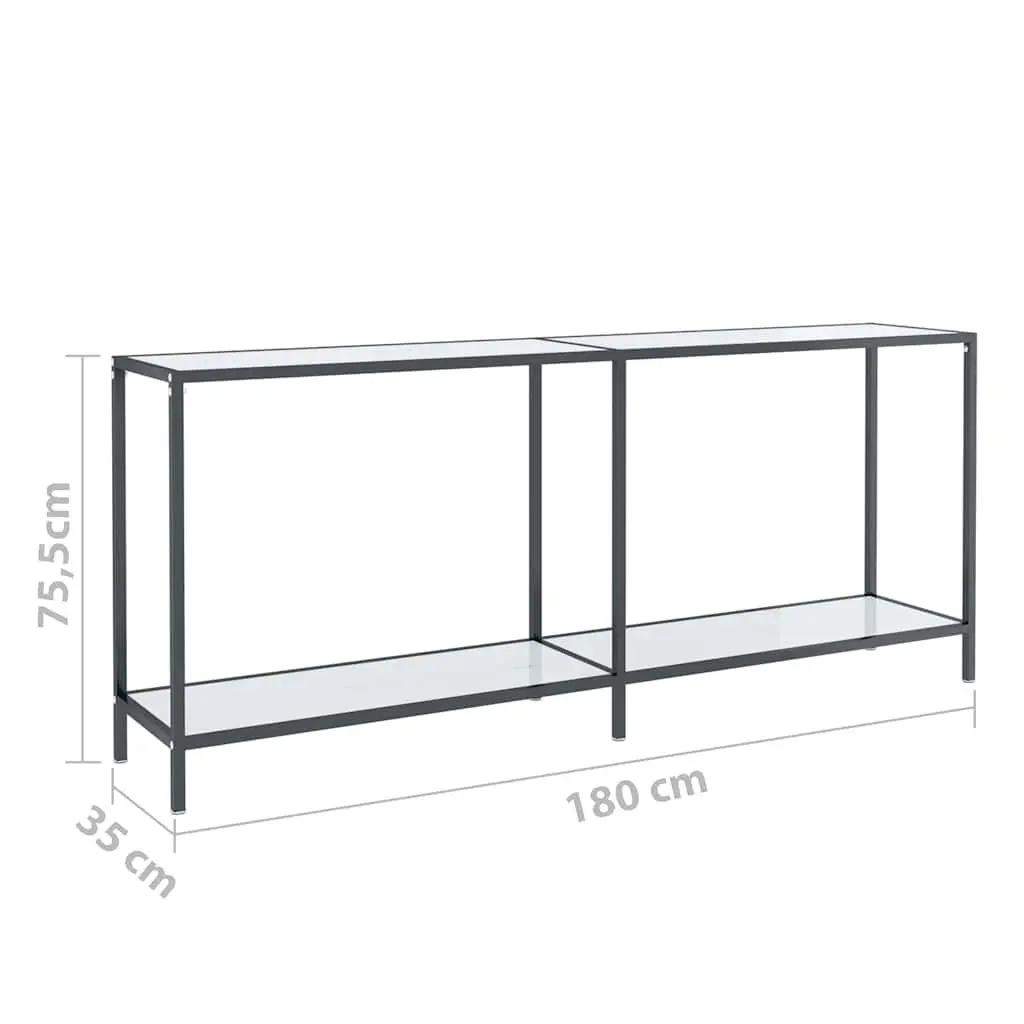 White Tempered Glass Console Table