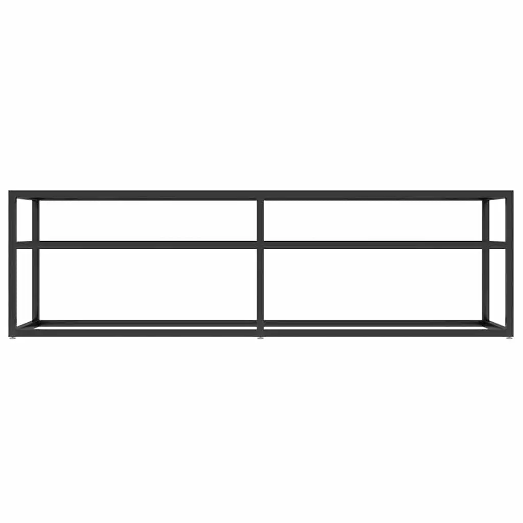 TV Cabinet with Black Marble Tempered Glass