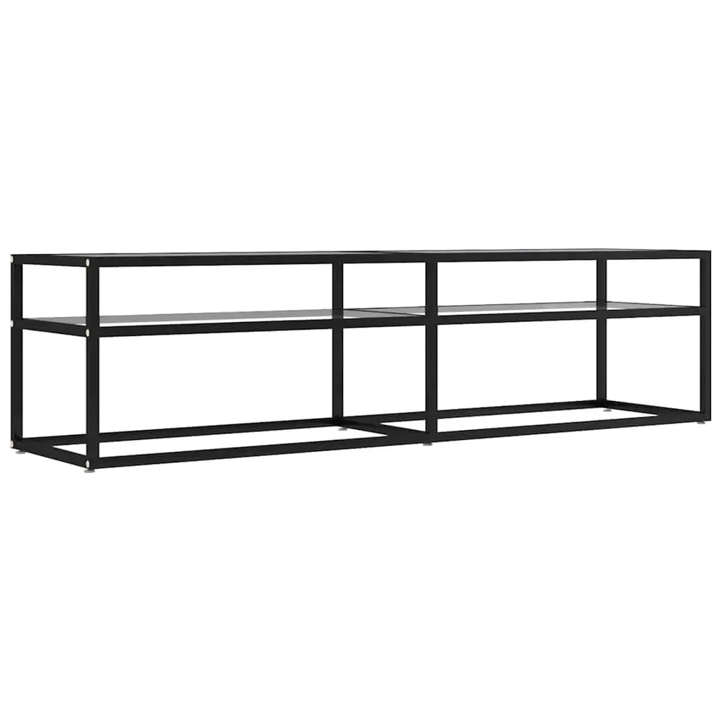 TV Cabinet with Glass Shelving for Living Spaces