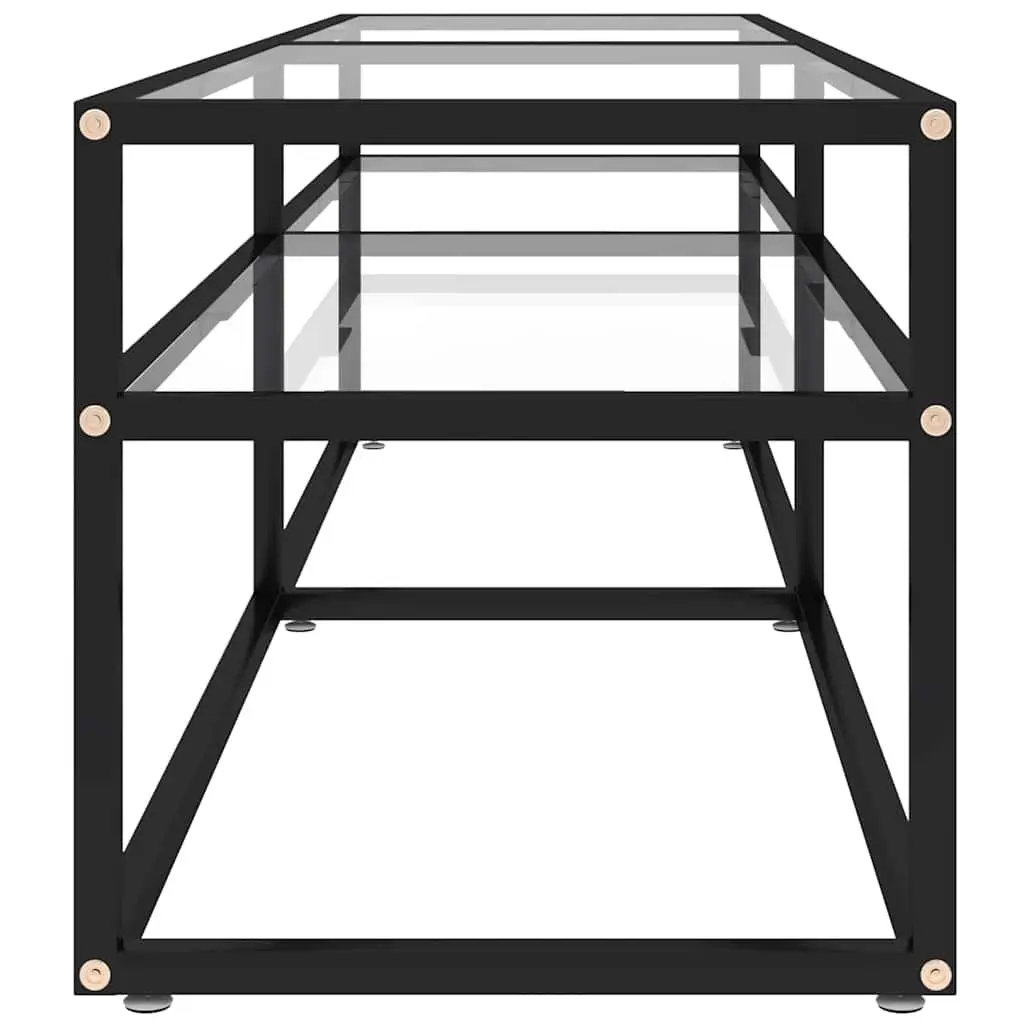 TV Cabinet with Glass Shelving for Living Spaces