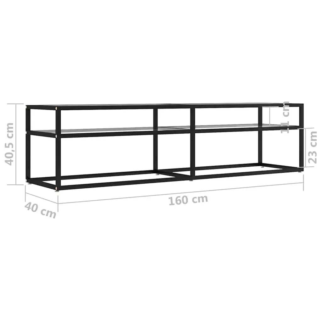 TV Cabinet with Glass Shelving for Living Spaces