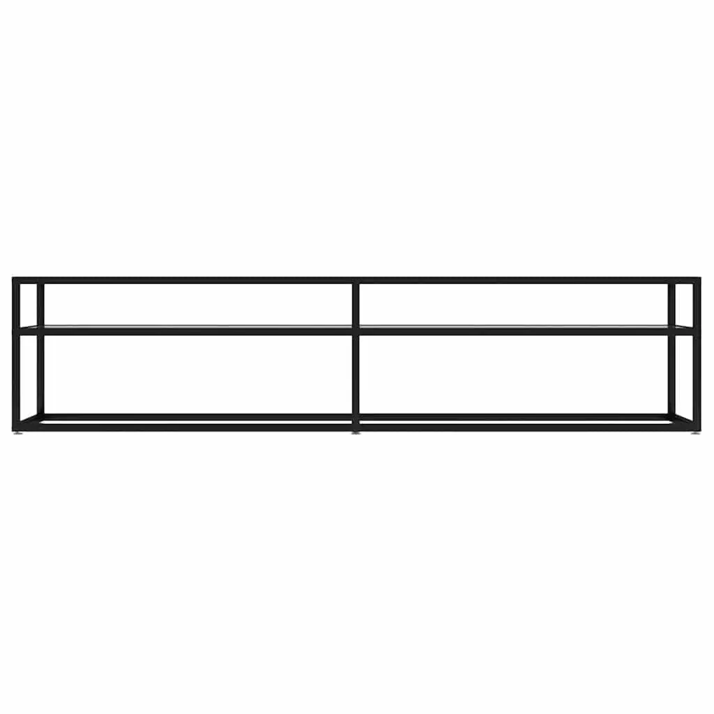 TV Cabinet Tempered Glass Living Room Storage Unit Transparent Media Console
