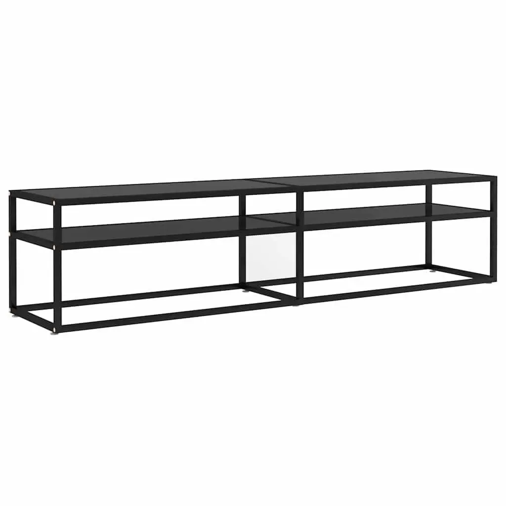 Black Glass TV Cabinet for Living Rooms