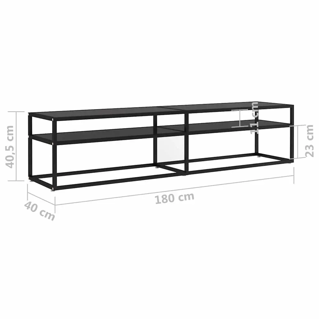 Black Glass TV Cabinet for Living Rooms