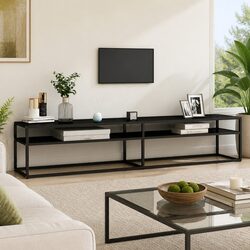 Elegant Black Glass TV Cabinet for Living Rooms