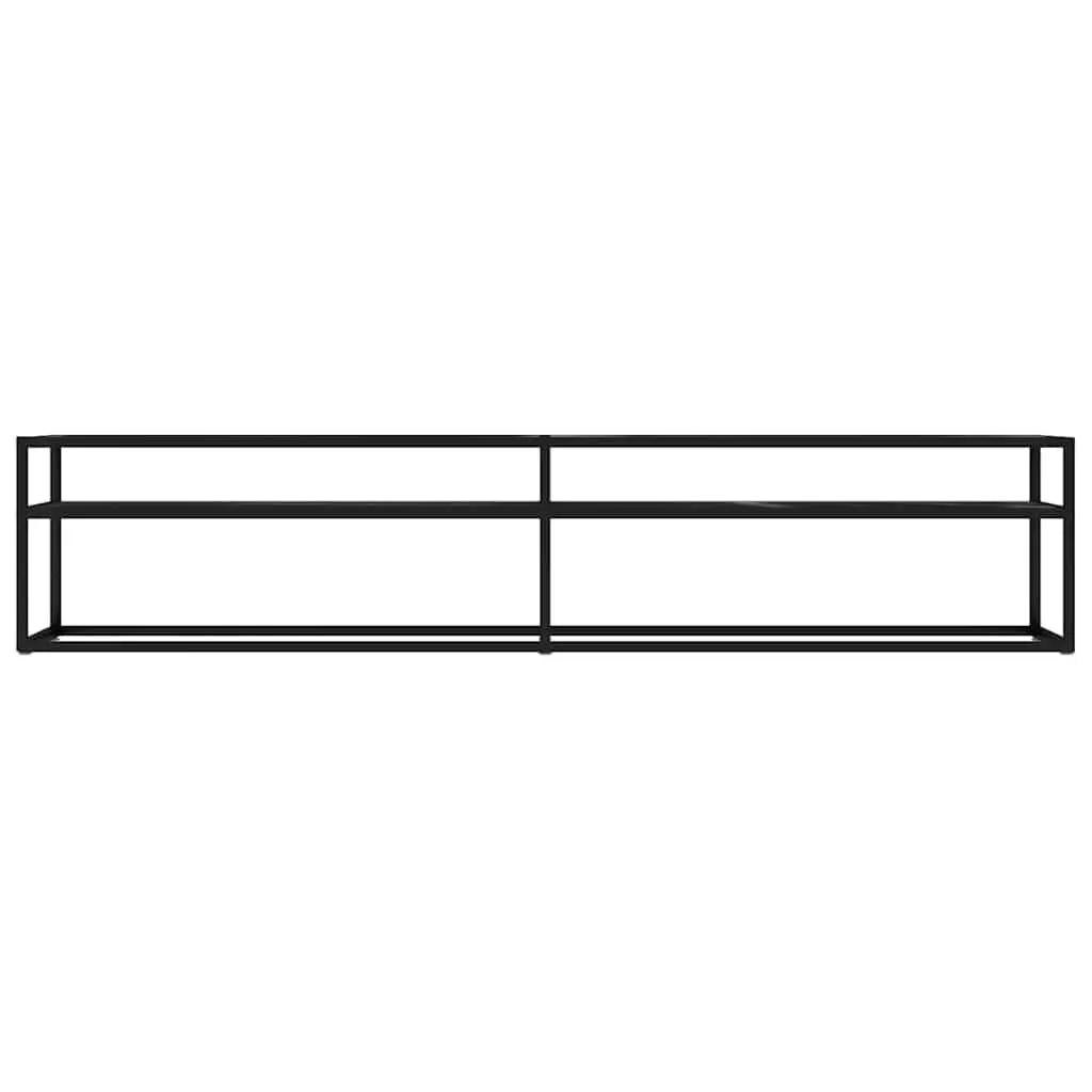 Black Marble TV Cabinet with Glass Top