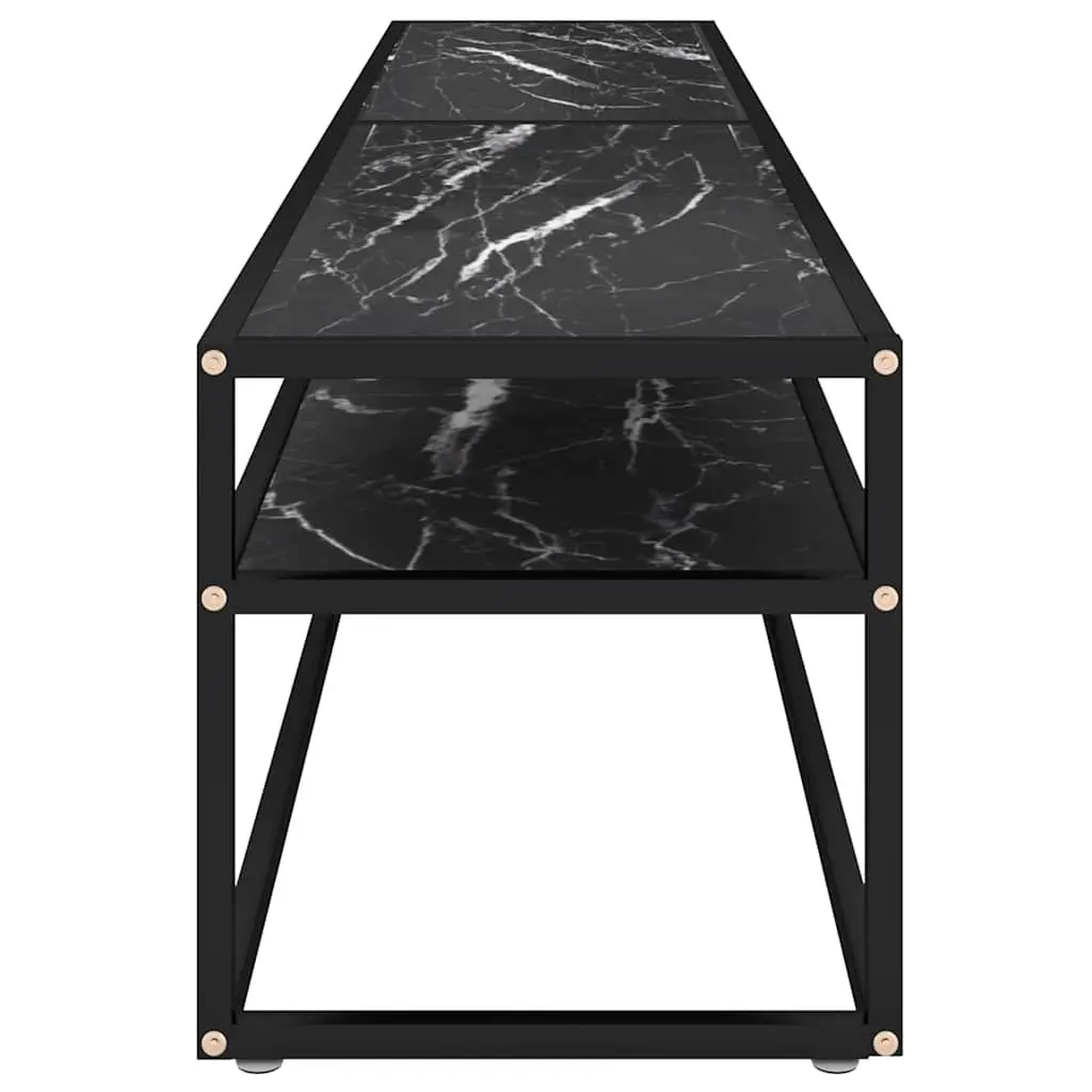 Black Marble TV Cabinet with Glass Top