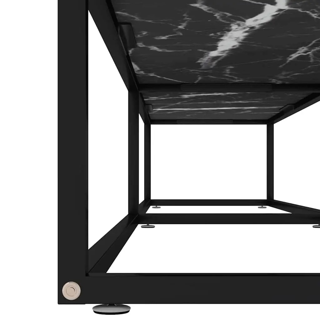 Black Marble TV Cabinet with Glass Top
