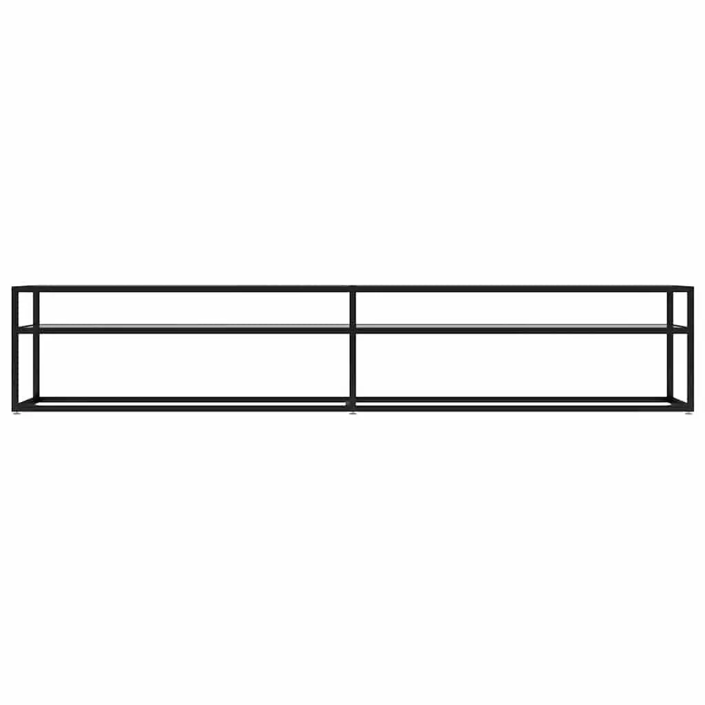 TV Cabinet Transparent Tempered Glass 220 x 40 x 40.5 cm Steel Frame