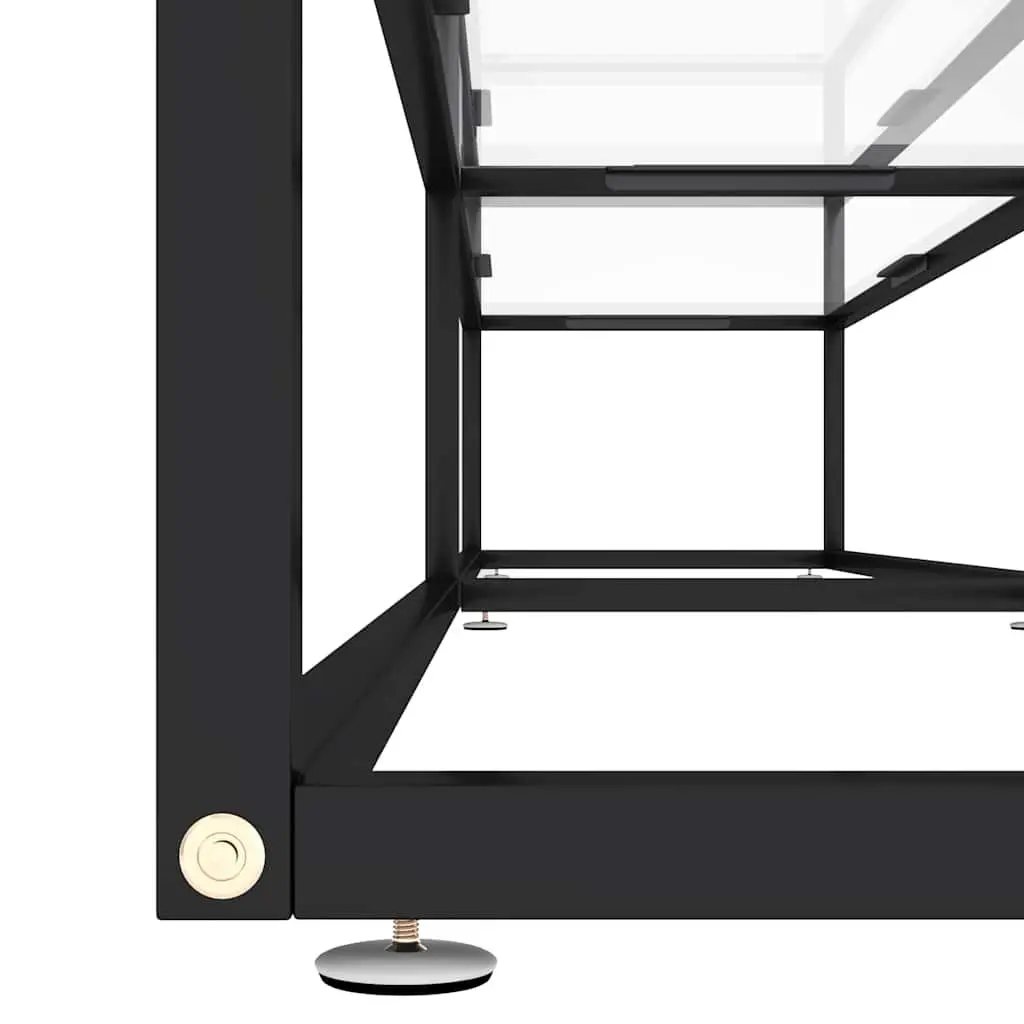TV Cabinet Transparent Tempered Glass 220 x 40 x 40.5 cm Steel Frame