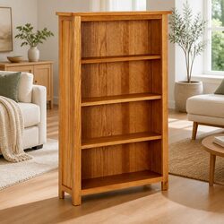 Warm Oak 4-Tier Bookcase for Living Spaces