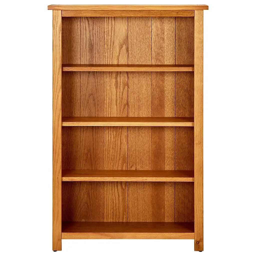 4-Tier Bookcase Rustic Brown 70x22x110 cm Solid Oak Wood Standing Shelf Storage Display Unit