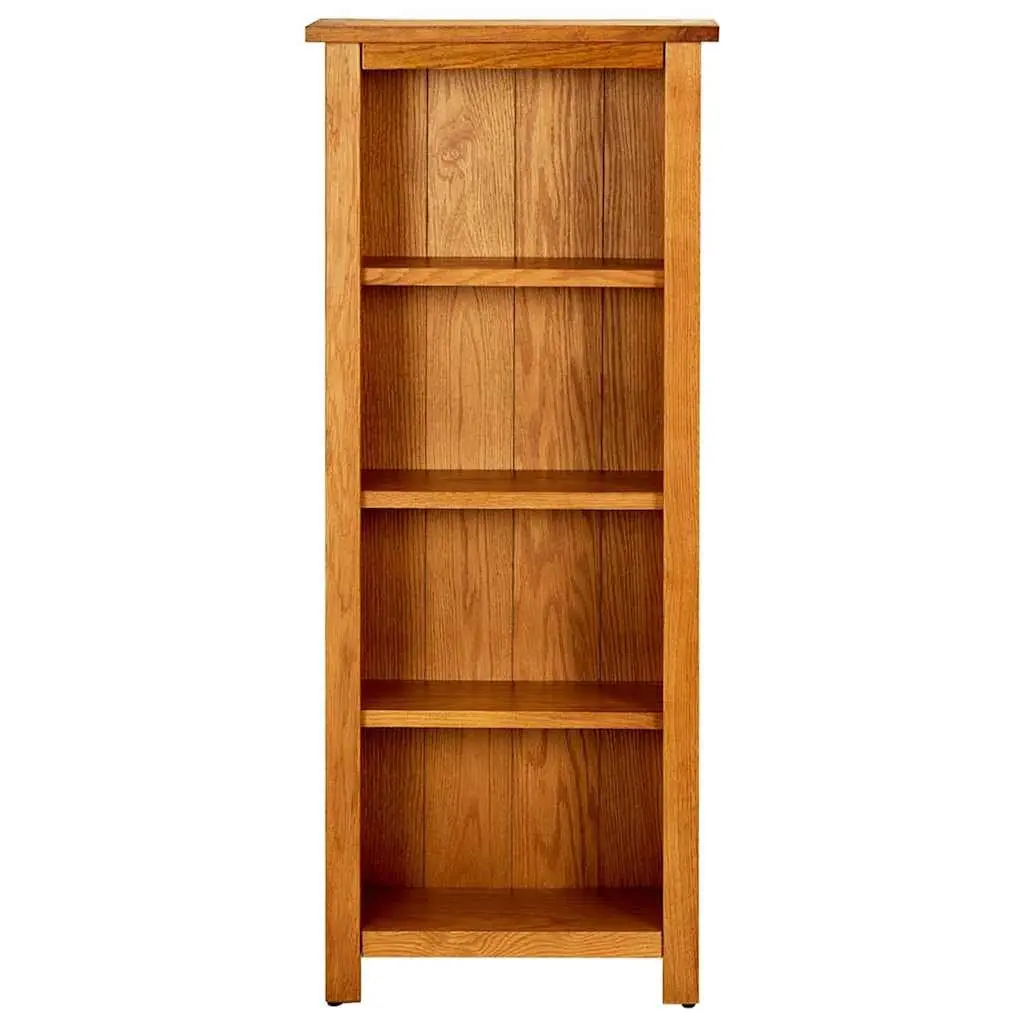 4-Tier Solid Oak Bookcase 45x22x110 cm Brown Shelf