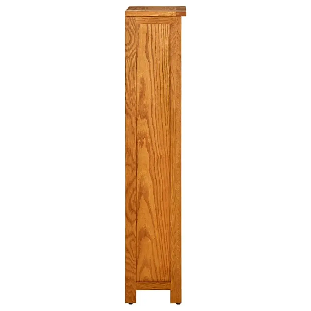 4-Tier Solid Oak Bookcase 45x22x110 cm Brown Shelf