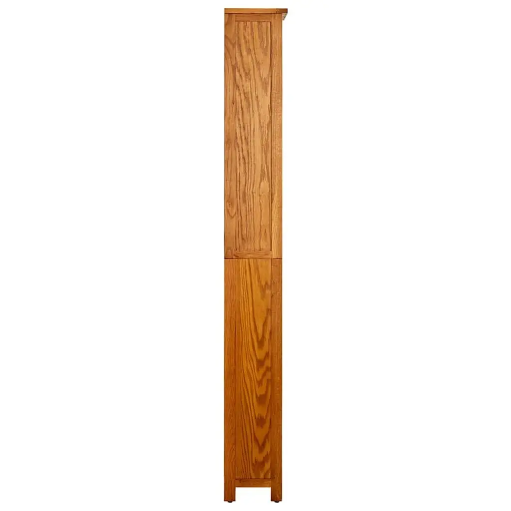 6-Tier Bookcase Rustic 52x22x180cm Solid Oak Wood Shelving Standing Shelf Display Unit