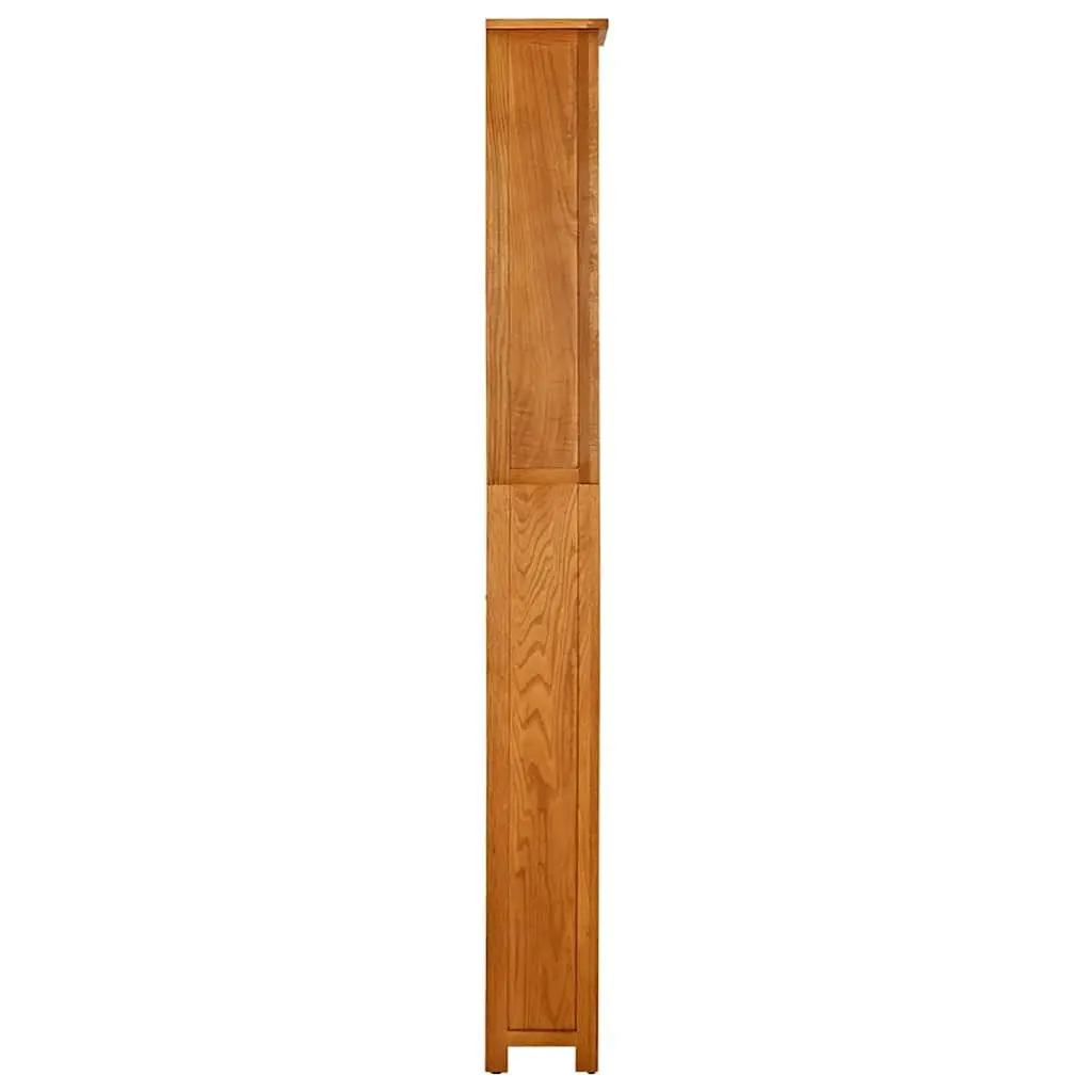 Solid Oak Wood Bookcase 60x22x200 cm Brown 7-Tier Standing Shelf Storage Display