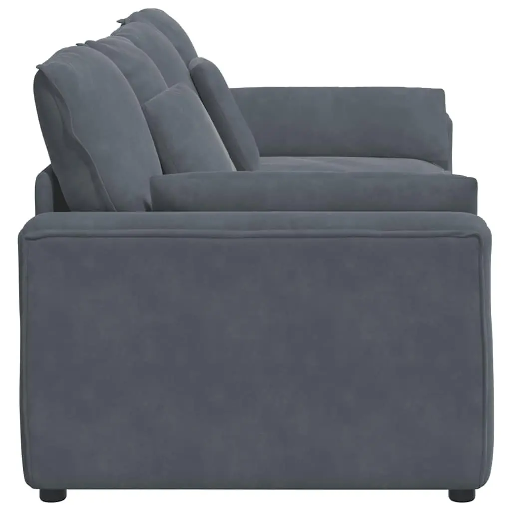 Modular Sofa Dark Grey Velvet Fabric Metal Frame Reconfigurable Sectional Lounge