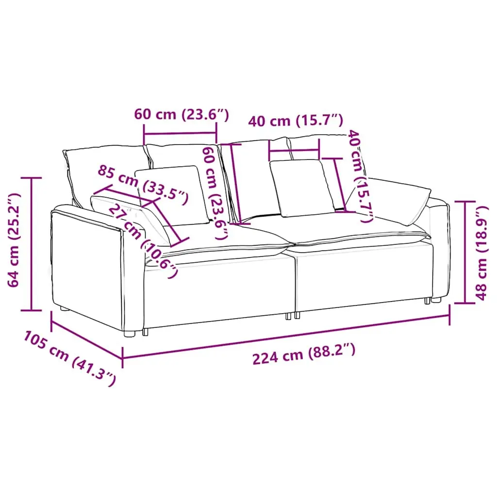 Modular Sofa Dark Grey Velvet Fabric Metal Frame Reconfigurable Sectional Lounge