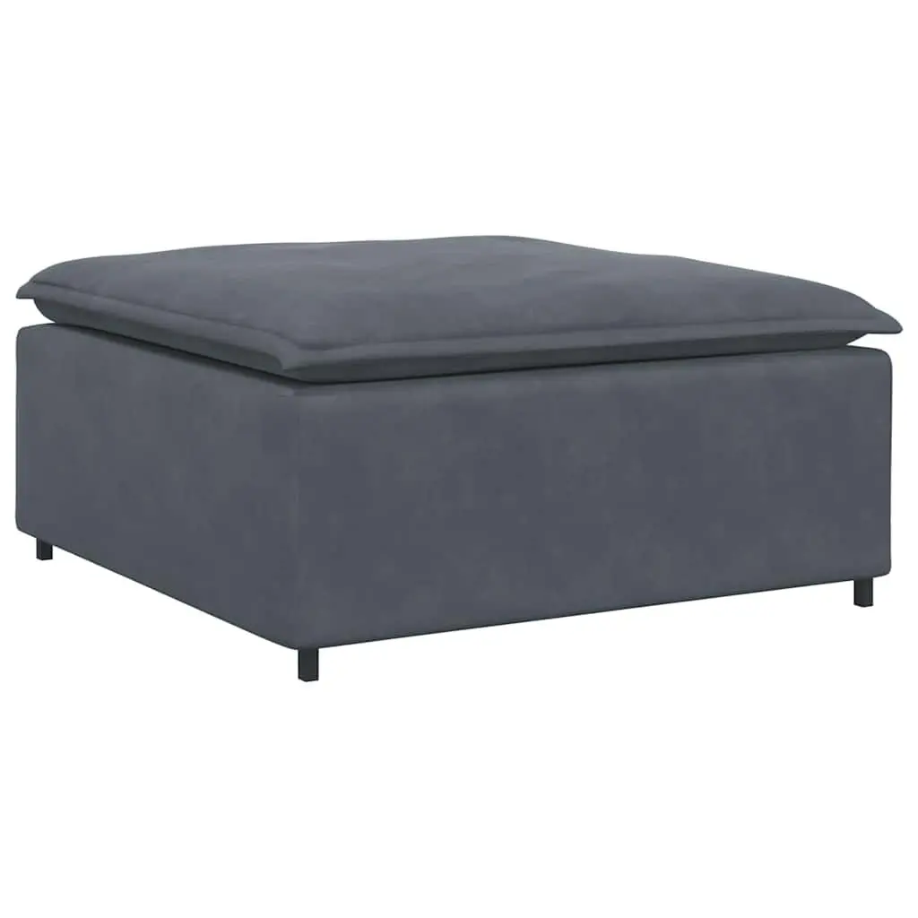 Four Section Grey Velvet Modular Sofa with Footstool for Flexible Living Room Arrangement