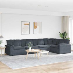 Modular Sofa Sectional Lounge Grey Velvet Cushions Five Sections Living Room