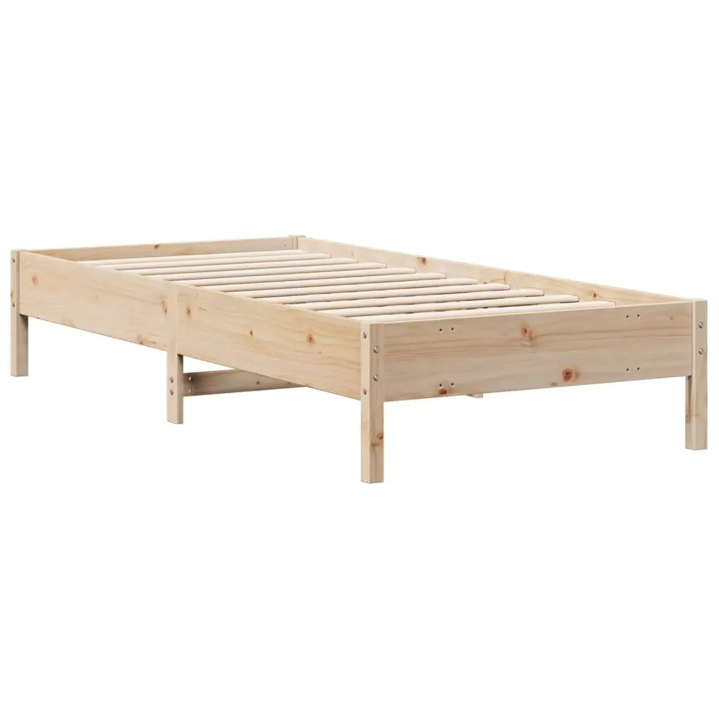 Bookcase Bed Frame 90x190cm Solid Pine Wood