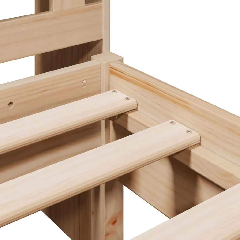 Bookcase Bed Frame 90x190cm Solid Pine Wood