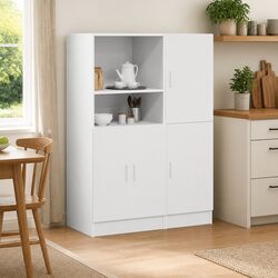 2 Piece White Kitchen Cabinet Set for Organized Living
