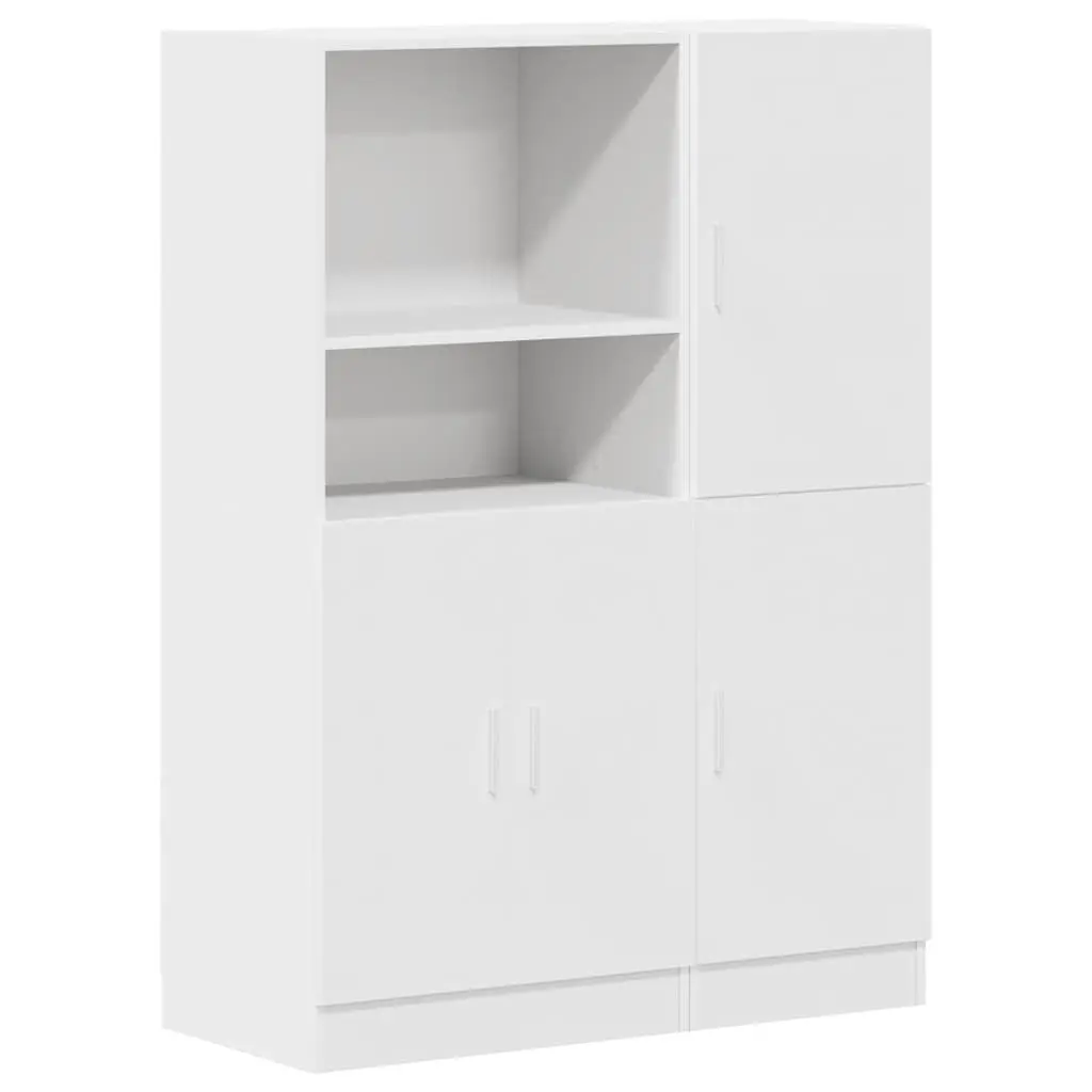 2 Piece White Kitchen Cabinet Set for Organized Living