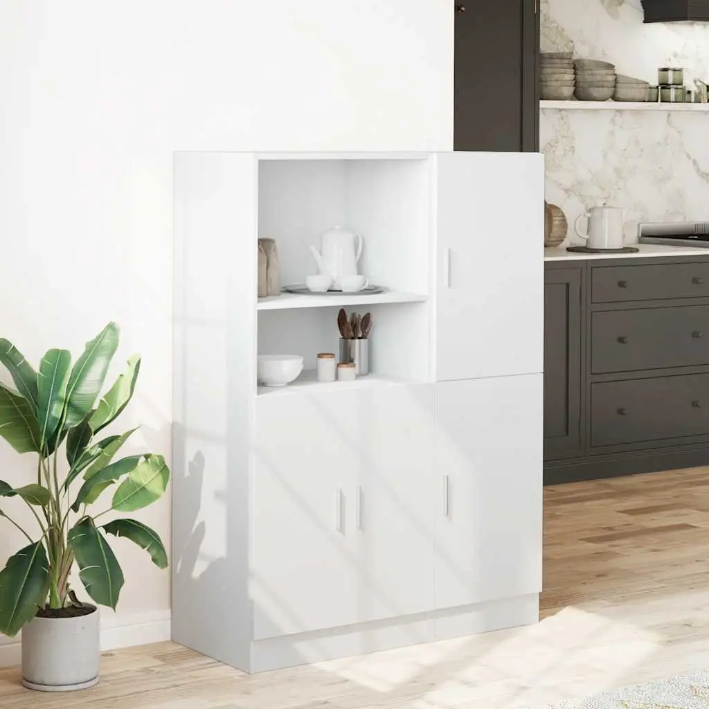 2 Piece White Kitchen Cabinet Set for Organized Living