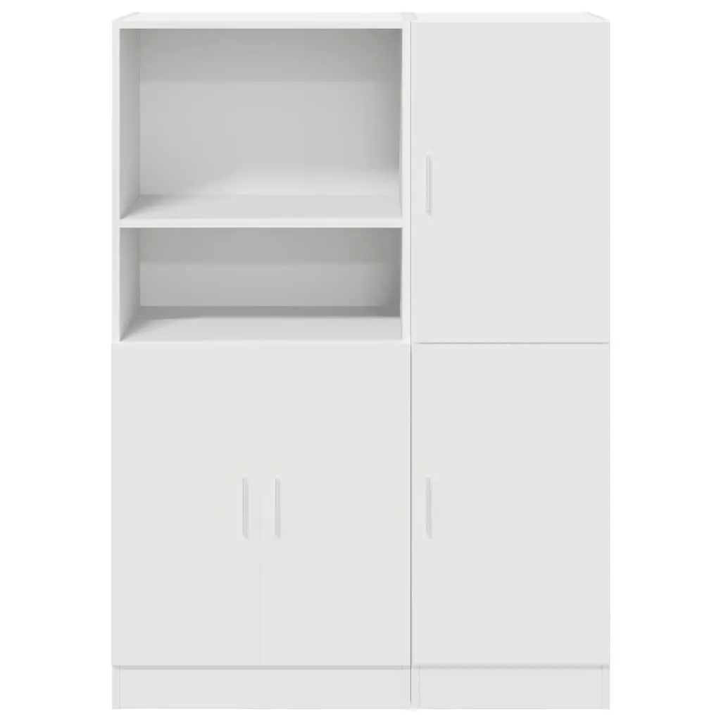 2 Piece White Kitchen Cabinet Set for Organized Living