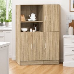 2-Piece Wall Mounted Kitchen Cabinet Set with Shelves
