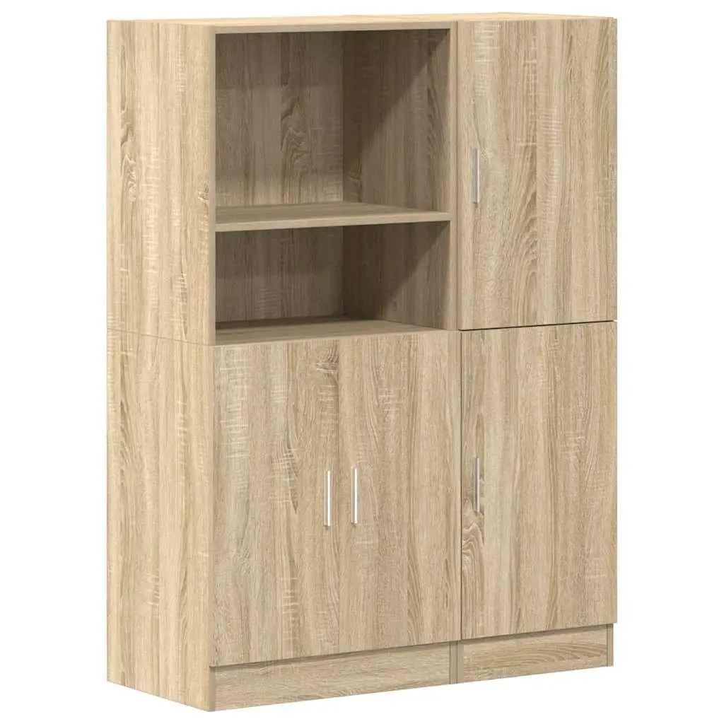 2-Piece Wall Mounted Kitchen Cabinet Set with Shelves