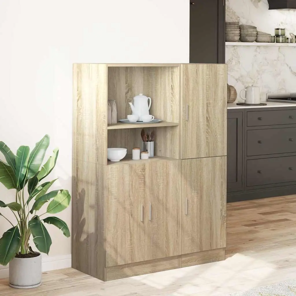 2-Piece Wall Mounted Kitchen Cabinet Set with Shelves