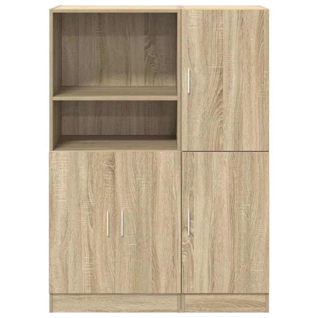 2-Piece Wall Mounted Kitchen Cabinet Set with Shelves