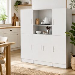 3 Piece White Wall Mounted Kitchen Cabinet Set