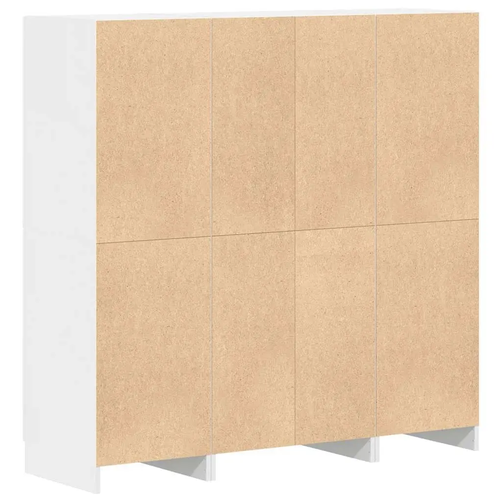 3 Piece Kitchen Cabinet Set Wall Mounted Storage Shelves Organiser White Engineered Wood