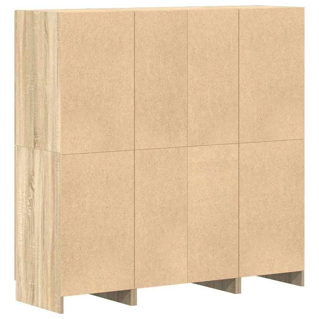 Kitchen Cabinet Set Brown 3 Piece Engineered Wood Wall Mounted Storage Shelves