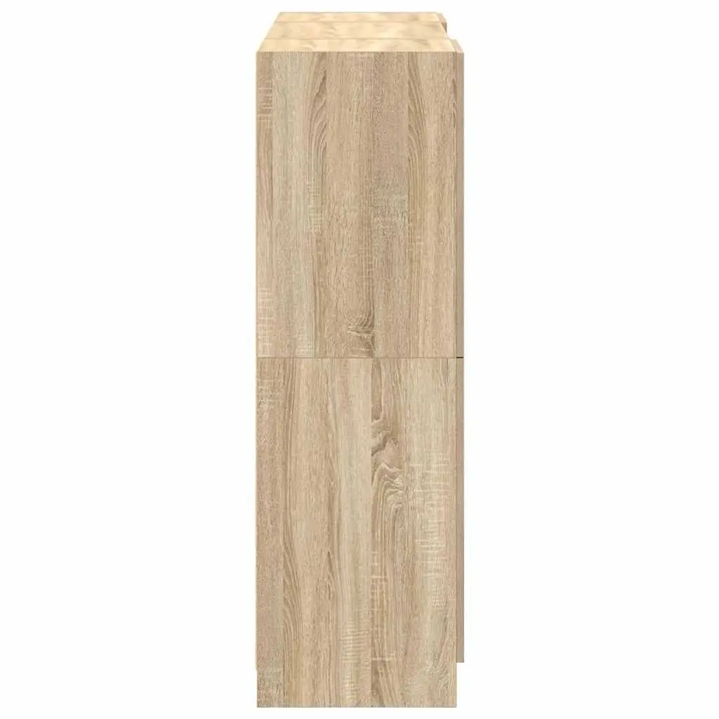 Kitchen Cabinet Set Brown 3 Piece Engineered Wood Wall Mounted Storage Shelves