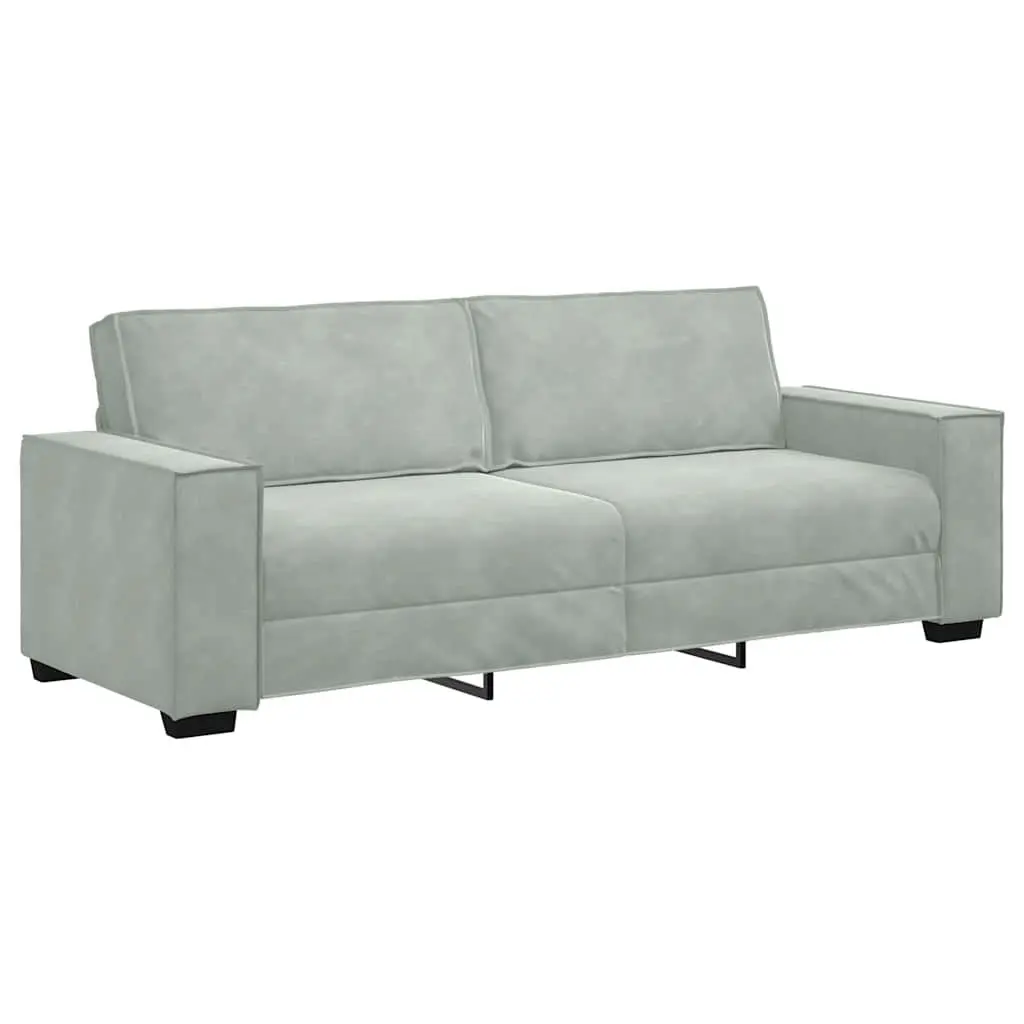 Grey Linen-Blend 3 Piece Sofa Set Modern Living Room Furniture Two-Seater Armchair Three-Seater