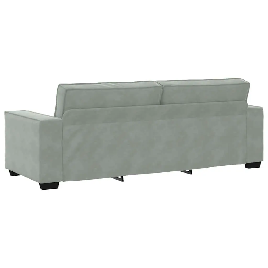 Grey Linen-Blend 3 Piece Sofa Set Modern Living Room Furniture Two-Seater Armchair Three-Seater