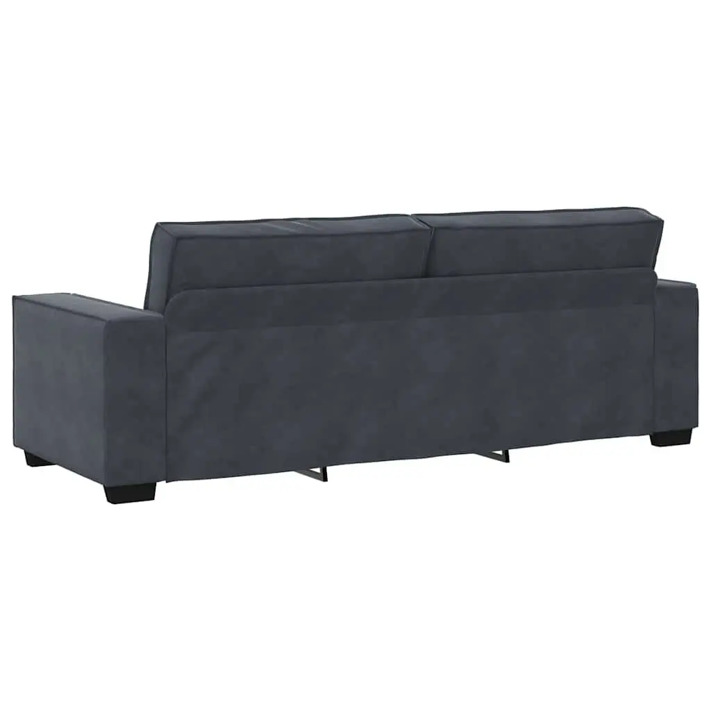 3 Piece Sofa Set Grey Velvet Polyester Living Room Furniture