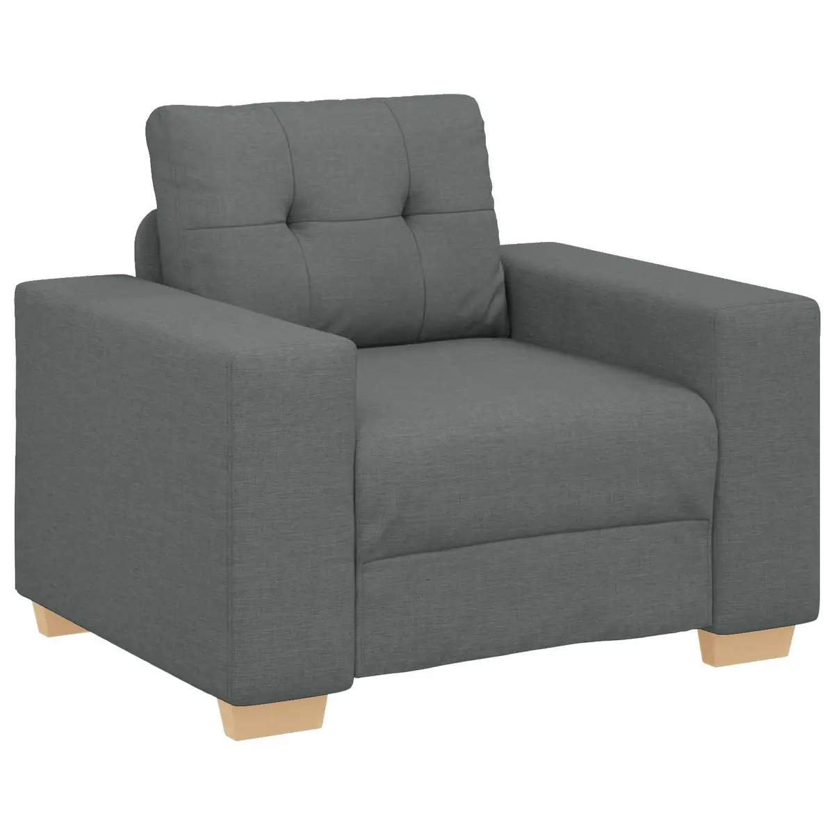 Modular Sofa Set Grey Linen-blend Fabric 3-Piece Living Room Couch