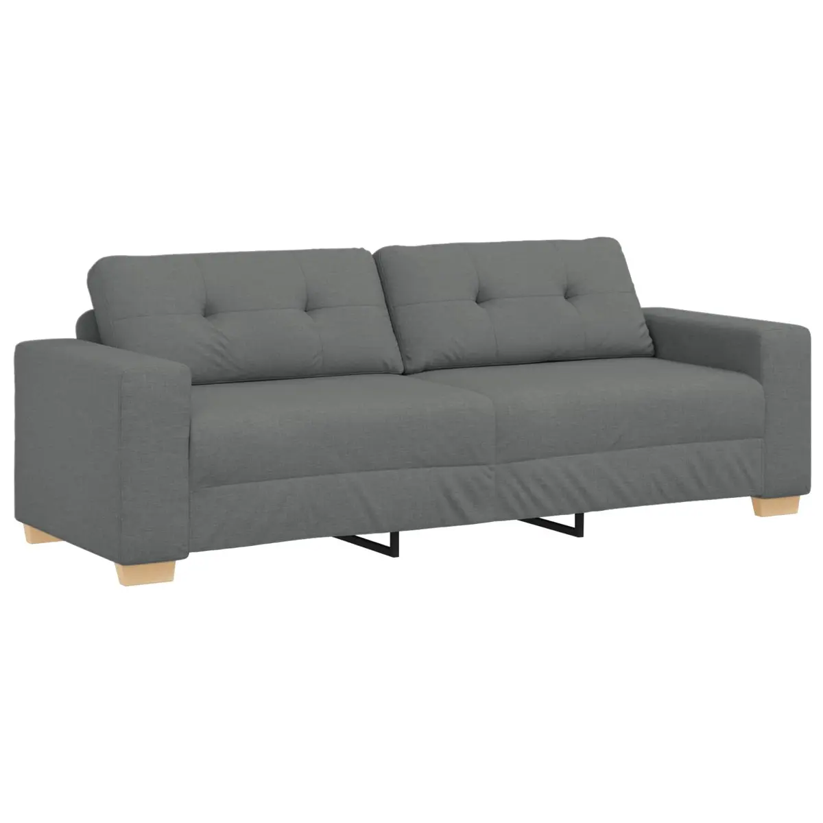 Modular Sofa Set Grey Linen-blend Fabric 3-Piece Living Room Couch