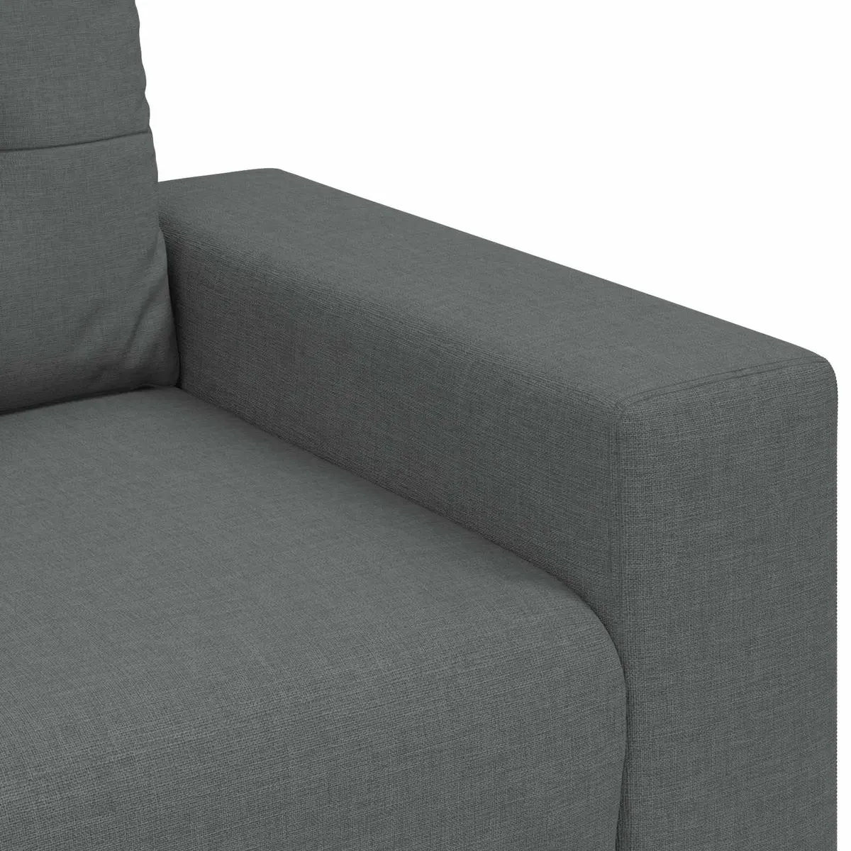 Modular Sofa Set Grey Linen-blend Fabric 3-Piece Living Room Couch
